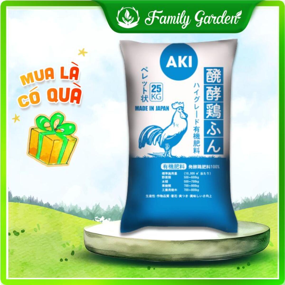 Bao 25kg phân gà hữu cơ Nhật Aki SFARM - Độc quyền Family Garden