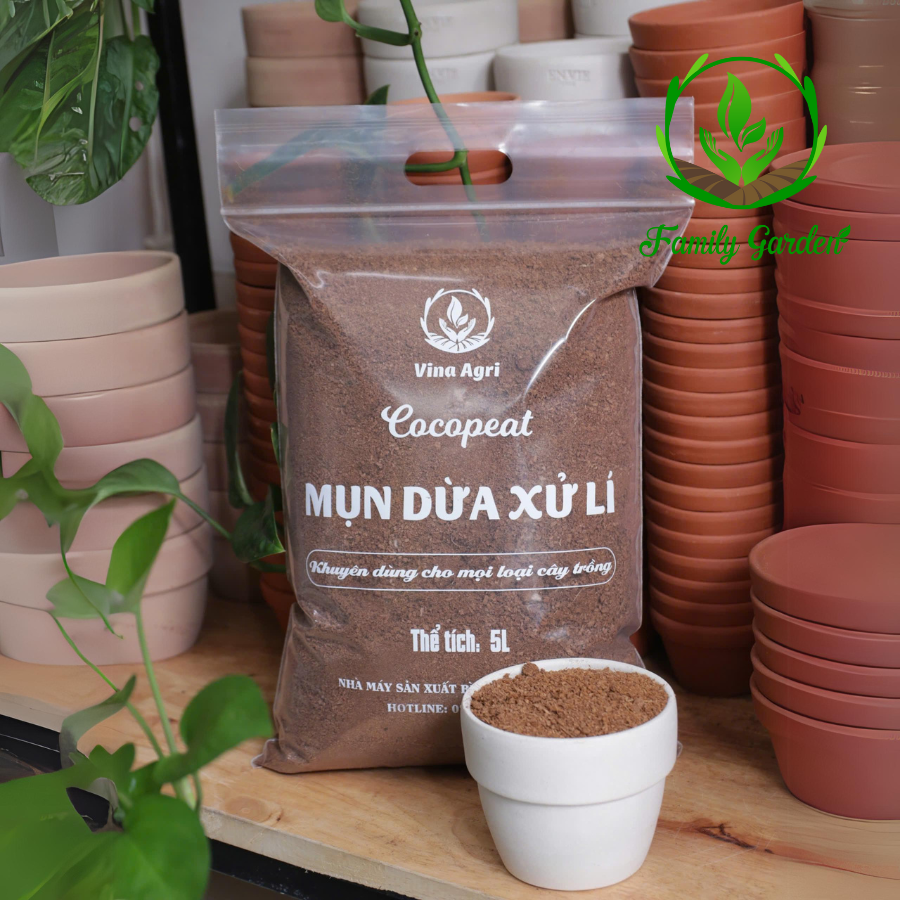 mụn dừa đã qua sàng lọc và xử lý chất chát gây hại Family Garden