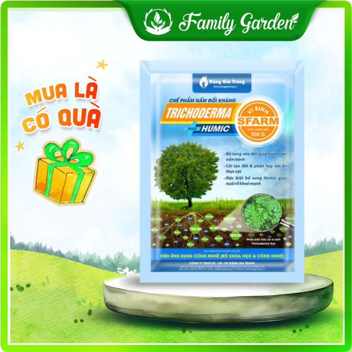 Túi 500gr chế phẩm nấm đối kháng TRICHODERMA SFARM - Độc quyền Family Garden