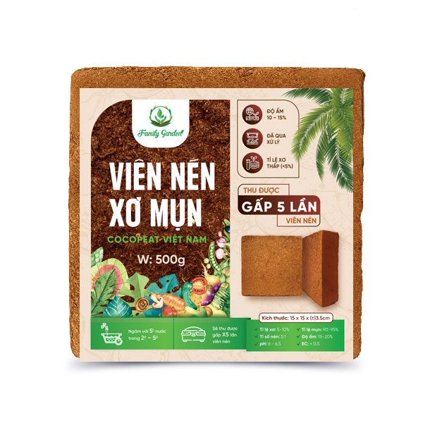 Dạng block - Xơ dừa ép khối, viên nén xơ dừa