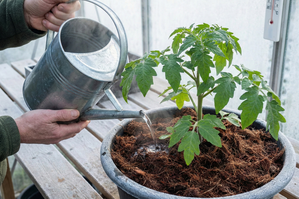 Nước ấm kết hợp giá thể xơ mụn dừa giúp cây chịu lạnh tốt, sinh trưởng và phát triển đều.