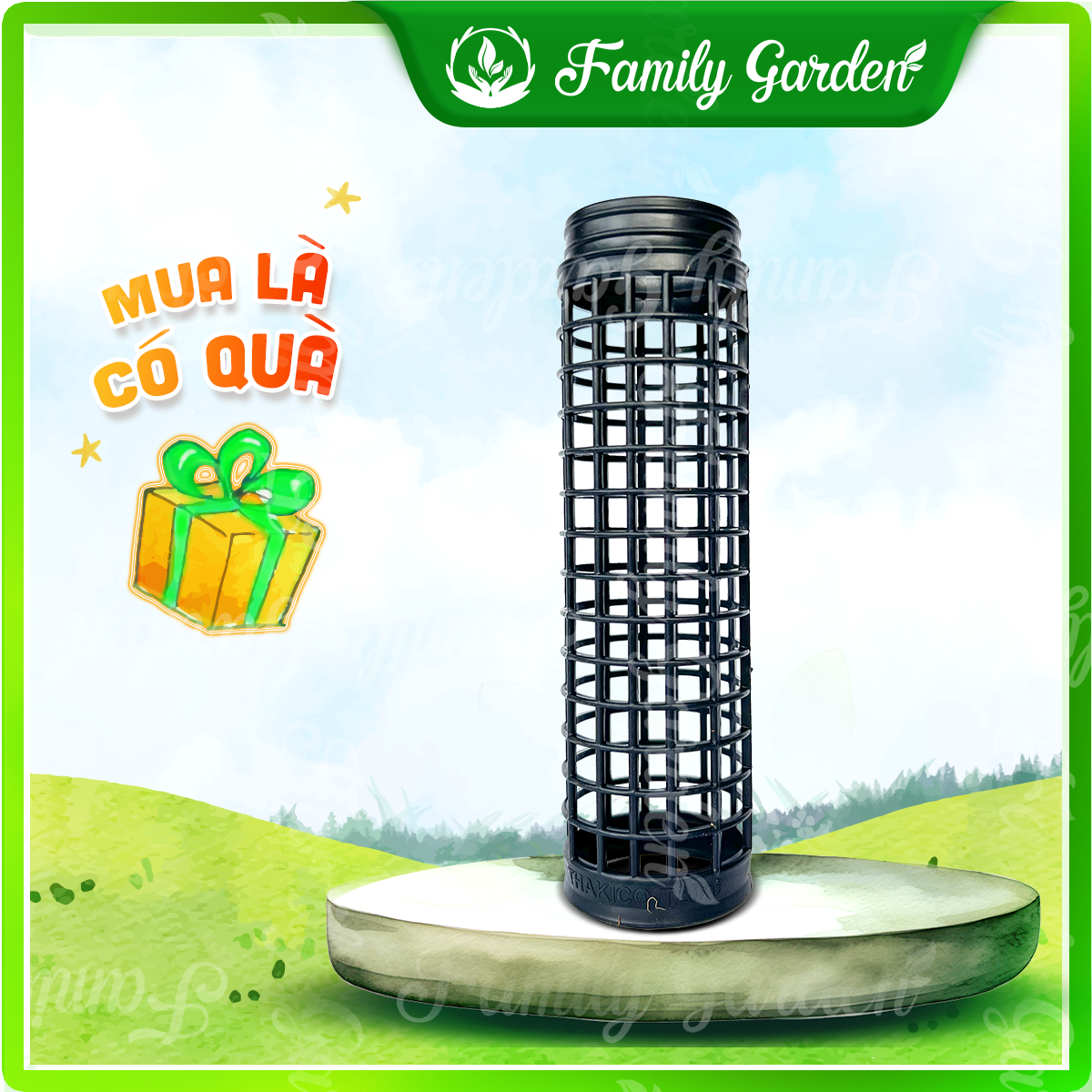 Trụ nhựa có khớp nối đen THAKICO - Độc quyền Family Garden