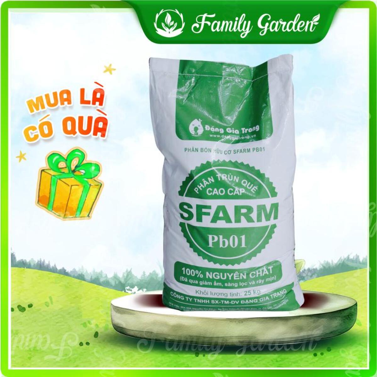Bao 25kg phân trùn quế SFARM - Độc quyền Family Garden