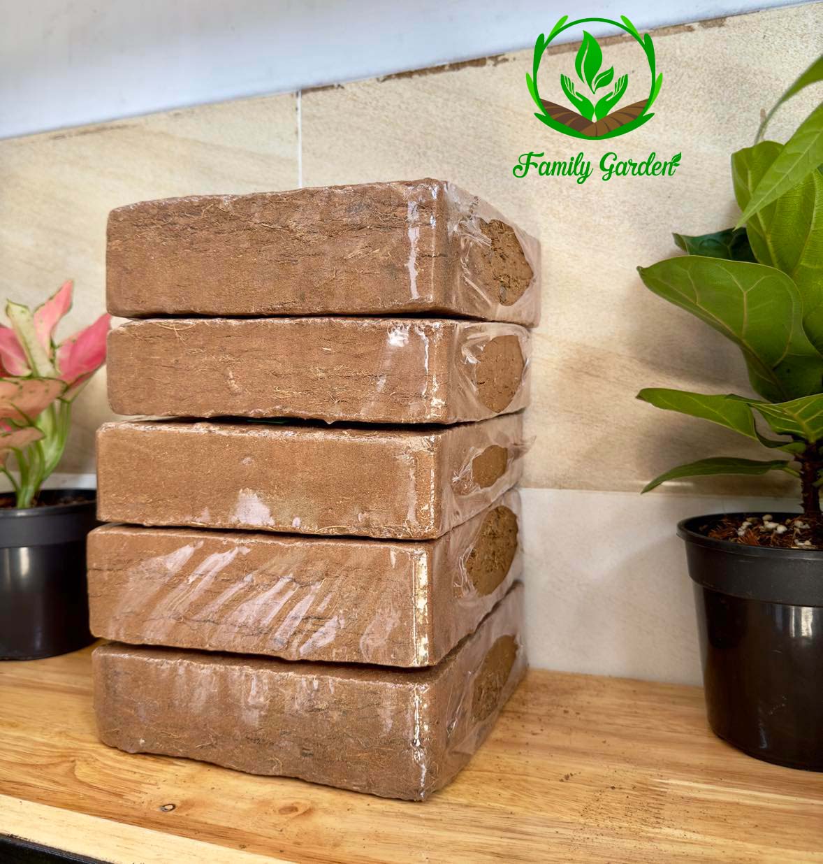 Ảnh thực tế viên nén xơ chip mụn dừa 1Kg Family Garden 