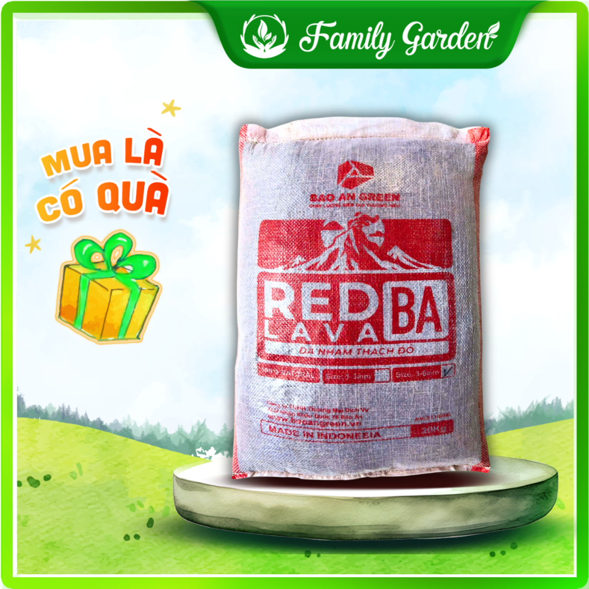 Bao 20kg đá nham thạch đỏ - Độc quyền Family Garden
