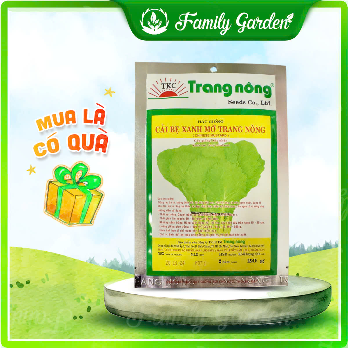 Hạt giống cải bẹ xanh mỡ - Độc quyền Family Garden