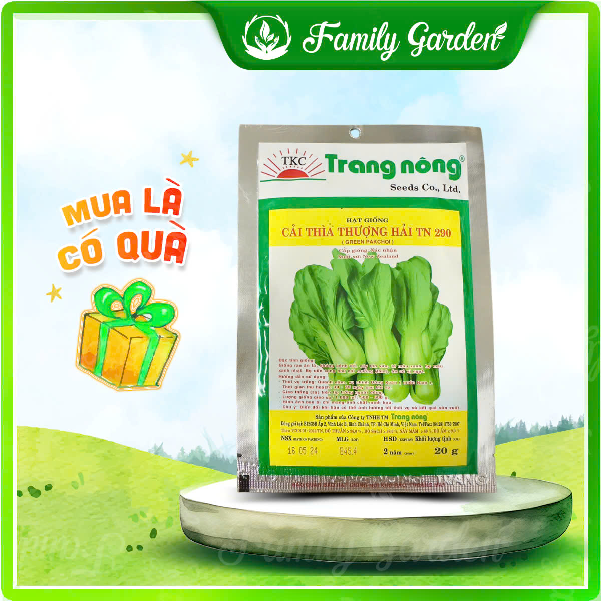 Hạt giống cải thìa Thượng Hải TN 290 - Độc quyền Family Garden