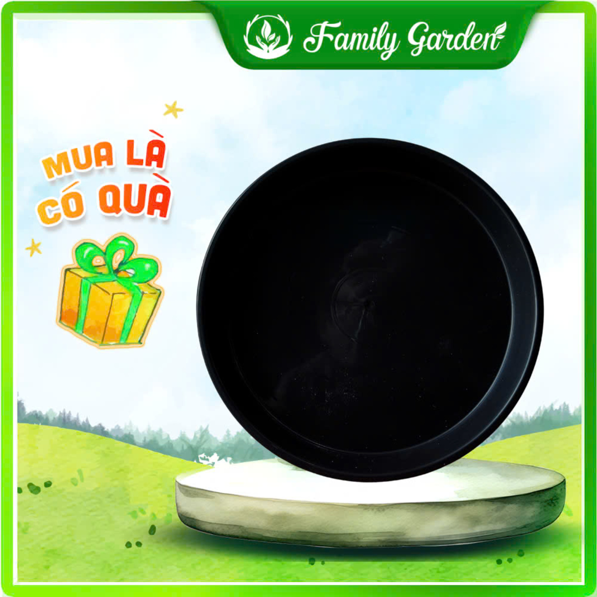Dĩa nhựa đen lót chậu Thakico - Đa dạng kích thước | Độc quyền Family Garden